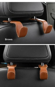 Set of 2 Car Seat Hooks in Tan - Bild 1 von 3