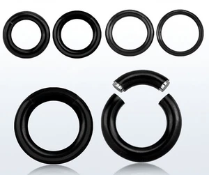 SEGMENTRING TRAGUS SCHWARZ Piercing BLACKLINE Brust Nase Septum Lippe Intim Ohr - Picture 1 of 7