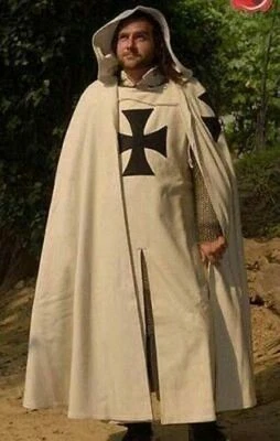 Medieval Ages Mens Tunic & Cape Cloak Knight Templar Costume Renaissance LARP - Image 1 of 3