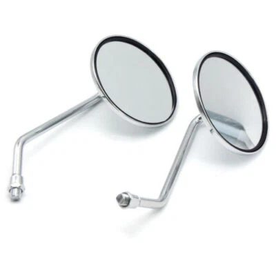 New Chrome Round Motorcycle Mirrors/ Pair Honda CB500 CB550 CB650 CB750 CB900  - Image 1 of 4