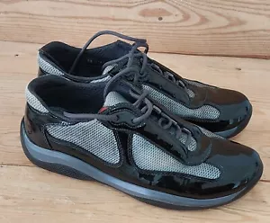 Prada Shoes Donna Coppa America Sneakers Basse Nero Scarpe Pelle Taglia 39 - Foto 1 di 14