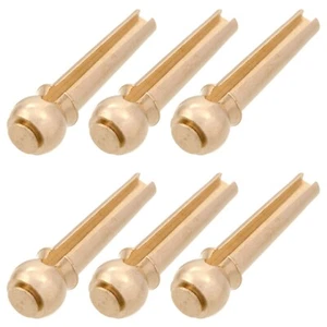 6pcs Set Bridge Pins Solid Polished Brass Acoustic Guitar String Part Pegs - Bild 1 von 3