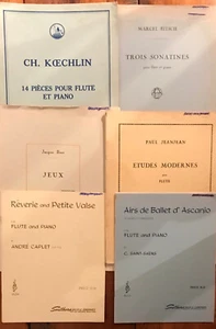 COLLECTION #1 FLUTE MUSIC 6 FRENCH PIECES -IBERT, KOECHLIN, SAINT-SAENS ETC. - Picture 1 of 1