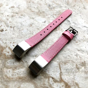 Pink Stylish Unisex Soft Leather Band Strap with Stitches for Fitbit Alta HR - Picture 1 of 6
