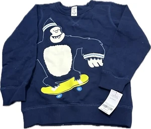 Carter's Boys Gorilla Sweatshirt Pullover Jacket Navy Blue 6 New - Picture 1 of 2
