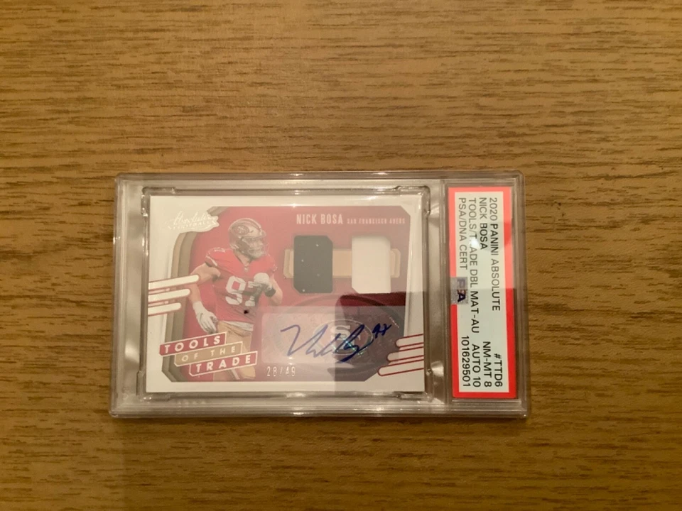 Nick Bosa Tools Of The Trade 2020 Double  Material Auto 28/49 PSA 10 - Image 1 of 4