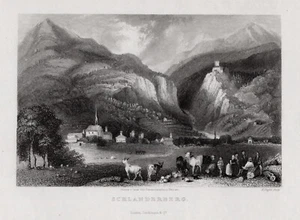 Südtirol: Schlanderberg. Original Stahlstich Payne 1833 - Bild 1 von 1