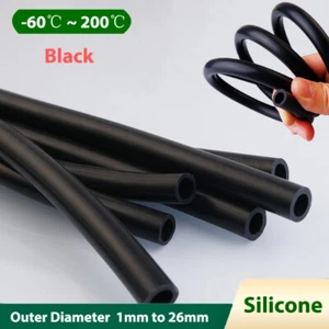 Tubo de manguera de silicona negro resistente a altas temperaturas tubo flexible ID 2 mm-50 mm - Imagen 1 de 5