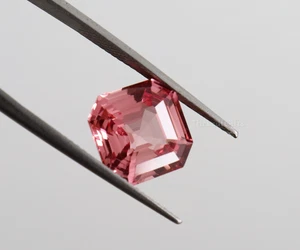 Natural 6Ct Padparadscha Sapphire | Emerald Cut 10x10x6mm Orange Peach Gem | - Picture 1 of 13