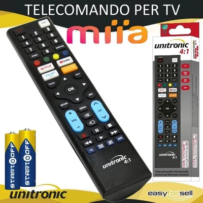 TELECOMANDO TV MiiA UNIVERSALE SCEGLI IL MODELLO TI ARRIVA PRONTO PILE INCLUSE - Immagine 1 di 4
