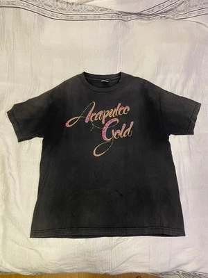 Ropa de calle vintage con estampado de espalda de diamante con logotipo original dorado de Acapulco para hombre talla XL Foto 1 de 4