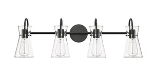 Matte Black Four Light Vanity from the Camellia Collection - Picture 1 of 1