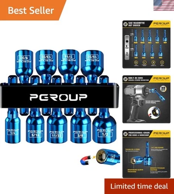 Durable SAE 9-Piece Impact Nut Driver Set with Magnetic Hold & Titanium Finish - Image 1 of 4