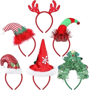 Weihnachts Haarreif - 6 Stück Weihnachtshaarreifen Festliche Haarschmuck Lustig - Bild 1 von 6