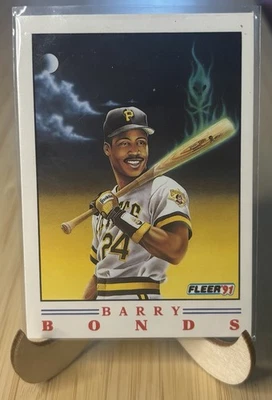 1991 年 Fleer Barry Bonds 1/4 完好、罕见且容易最坏的动画美国职棒大联盟卡 — 第 1/3 张图片