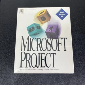 WINDOWS MICROSOFT PROJECT V4.0 VINTAGE SOFTWARE W/ 3.5" DISKETTES - Picture 1 of 10