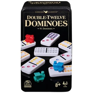 , Cardinal Classics Doppel 12 Dominosteine Set in Vorratsdose, Familienbrett - Bild 1 von 8