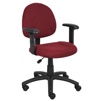 Boss Burgundy Deluxe Posture Chair W/ Adjustable Arms - Image 1 of 4