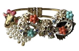 Pulsera Betsey Johnson con cuentas pedrería imitación perlas Grannycore LEER - Imagen 1 de 11