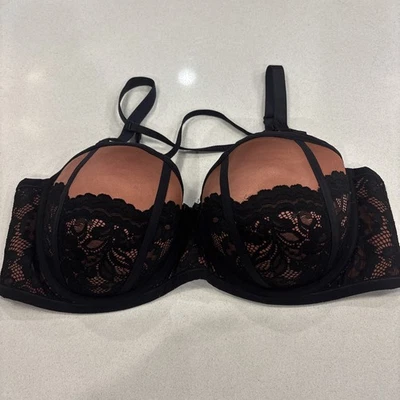 Sutiã Torrid 46DDD Bombshell Everyday Strapless Boost renda preta - Imagem 1 de 4