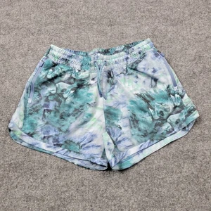 Athleta Girl Shorts 2XL Blue Green Tie Dye All Play 3 Inch Athletic Stretch Run - Picture 1 of 11