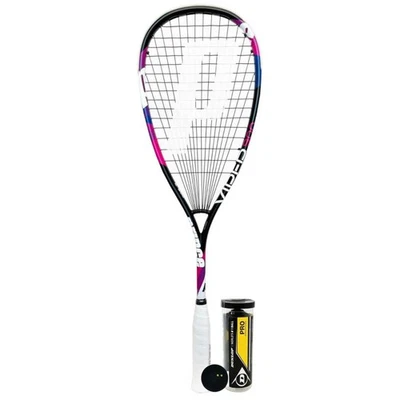 Prince Viper 900 O3 Squash Racket with Cover and 3 Balls (Viper 900 - Image 1 of 4