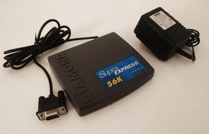 Diamond Supra Express 56 56K External Fax Modem SUP2730 + Power Supply TESTED - Picture 1 of 6