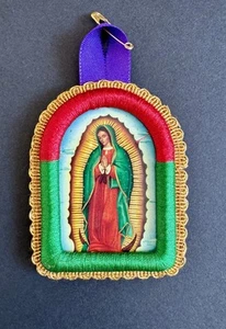 Peruano Detente Señor de los Milagros y Virgen de Guadalupe religioso 3"x 3" - Imagen 1 de 5