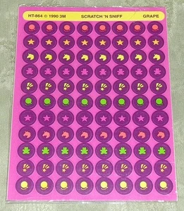 Hoja adhesiva perfumada uva 3M vintage estrella unicornio globo oso - Imagen 1 de 1