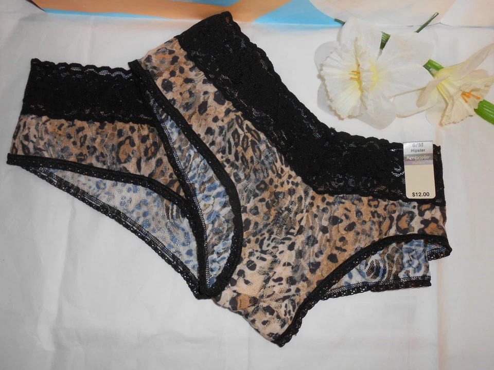 Ambrielle Mystique Leopard Sheer Lace Hipster Panty 6/M X 2 NWT - Image 1 of 3