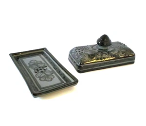 Plato de mantequilla cubierto Talavera Santa Fe de colección mide 3,5" de alto x 6,5" de largo x 3,25" de ancho - Imagen 1 de 13