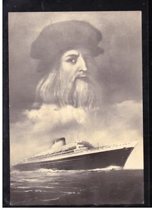 Cartolina Italia Società Navigazione Genova Nave LEONARDO DA VINCI KE342 - Picture 1 of 1