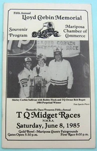 1985 NMRA TQ Midgets Lloyd Cobin Memorial Program Robby Flock on Cover - Picture 1 of 1