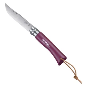 Couteau Baroudeur n°7 - lame 8 cm violet avec lien en cuir inox 19x2 cm - Imagen 1 de 1