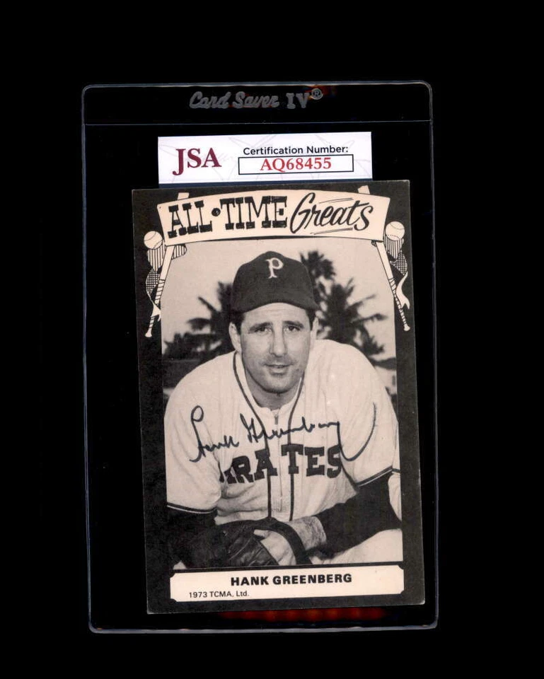 Hank Greenberg JSA Coa Signed Vintage TCMA Postcard Autograph - Image 1 of 1