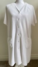 Anne Lewin Women's Short Sleeve White Terry Robe ~ Size Large
