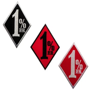 Aufnäher / Bügelbild - einprozenter 1% er Biker - Farbe auswählbar - 7 x 11 cm - Bild 1 von 4