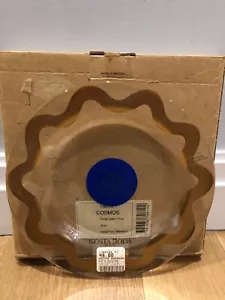 Kosta Boda Cosmos 8" Salad Plate NIB NOS Hand Painted Blue Dot Gold Trim Sweden - Picture 1 of 3