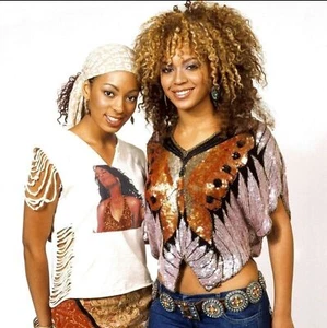 Vintage Womens ASO Beyonce Silk Sequin Butterfly Tops Size M Disco Fairy Y2K - Picture 1 of 17