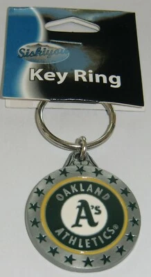 Oakland Athletics A's 3-D Metal Key Chain MLB Licensed Baseball (Round) - Image 1 of 4