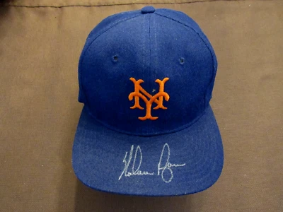 NOLAN RYAN 1969 WSC METS PITCHER HOF FIRMADO AUTOMÁTICO VINTAGE PROFESIONAL LANA GORRA NSAN Foto 1 de 4