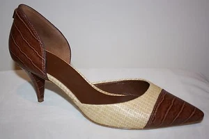 AUTHENTISCHE TORY BURCH DAMENSCHUHE MIT ABSATZ PUMPS RATTAN KROKO-MUSTER 10,5 M  - Bild 1 von 12