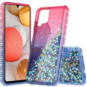 For Samsung Galaxy A42 A52 A32 A22 A12 5G Case Liquid Glitter Bling Phone Cover - Picture 1 of 36