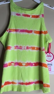 JUSTICE Girls Fast Hineck Tank Lime, Pink, and Orange Size M (10) New - Picture 1 of 5