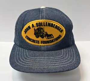 Vtg Denim John A. Sollenberger CONCRETE Cardinal Snapback Trucker Hat FREE SHIP - Picture 1 of 9