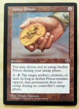 2x Amber prison-mtg mirage my rare Good (GD)