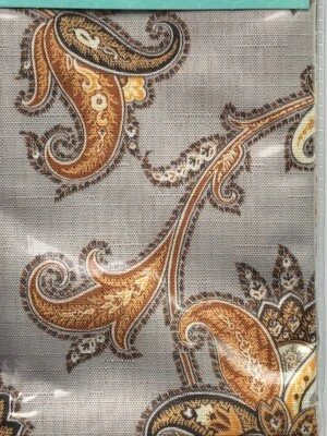 Waverly Fabric Napkins Set of 4 Jacobean Print Gray Gold French Country 19x19" - Image 1 of 4
