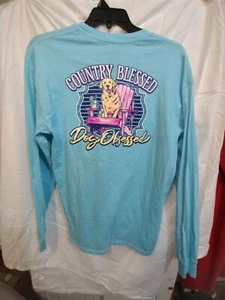 Camiseta de manga larga Benny and Belle para dama - Talla grande - "Country Blessed, Dog" - Imagen 1 de 5
