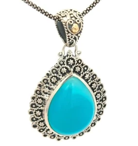 Video Samuel B 18K Gold 925 Sterling Silber Natürlicher Paraiba Onyx Halskette - Bild 1 von 4