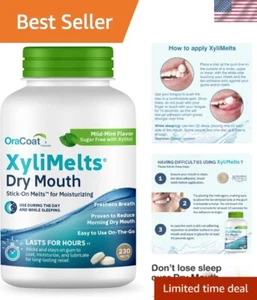 XyliMelts Dry Mouth Relief Oral Adhering Discs Mild Mint with Xylitol, for Dr... - Picture 1 of 8